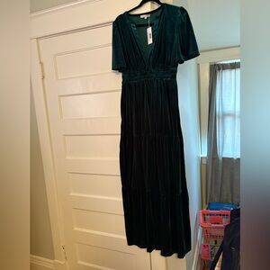 XL green velvet dress